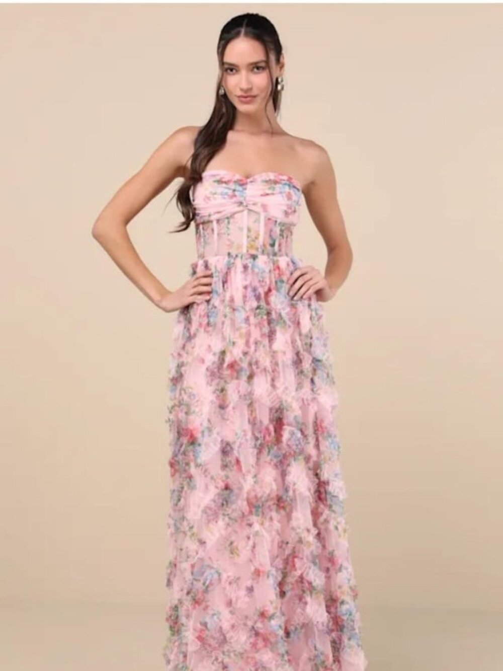 Pink Floral Dress Size XS
